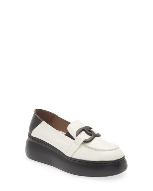 Wonders White Platform Loafer