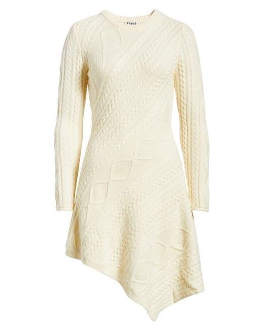 staud cable knit dress Staud Charade cable-knit wool-blend minidress
