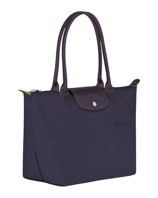 Longchamp Blue Medium Le Pliage Green Recycled Canvas Shoulder Tote Bag