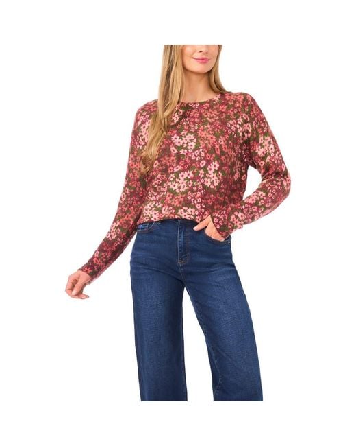 Cece Blue Print Sweater
