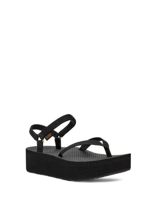 Teva Black Slim Flatform Sandal