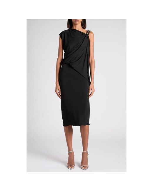 Tom Ford Pav Strap Crepe Jersey Cocktail Dress in Black | Lyst