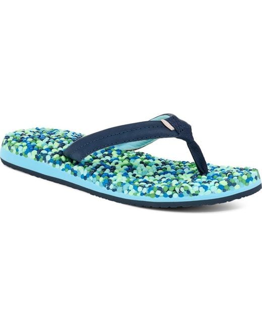 Sanuk Blue Bubblecush Flip Flop