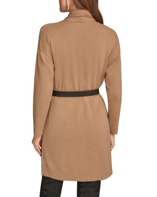 Donna Karan Orange Belted Cardigan