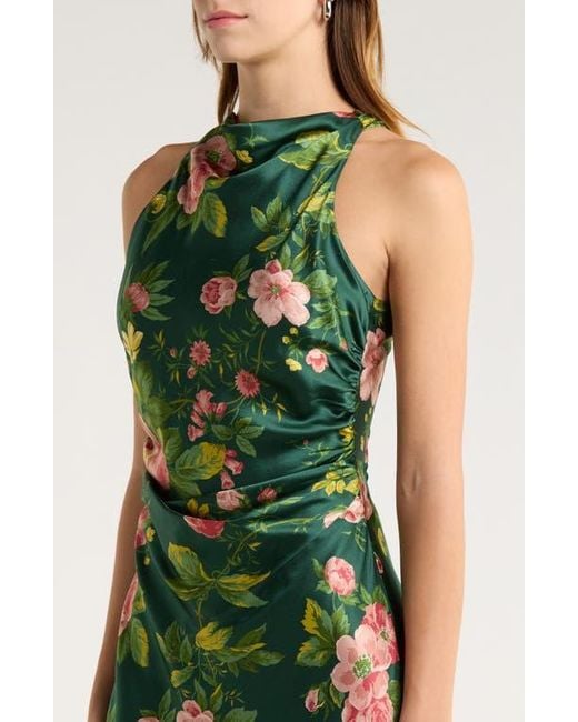 Reformation Anaiis Silk High Neck Maxi Dress in Green | Lyst