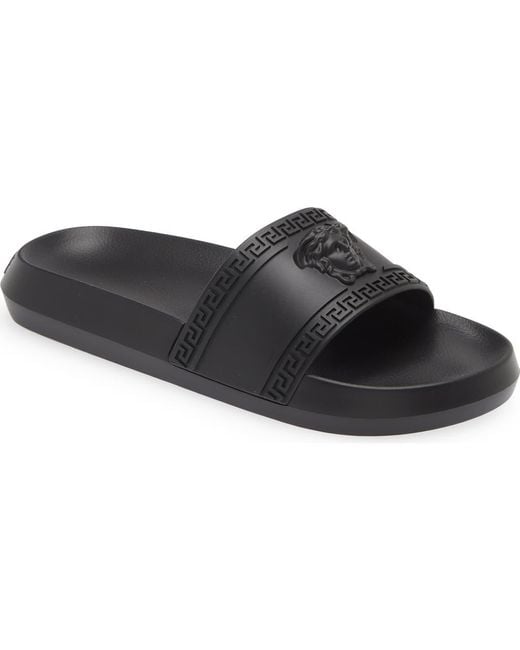 Versace Black Medusa Pool Slide for men