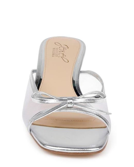 Badgley Mischka White Felisha Kitten Heel Slide Sandal