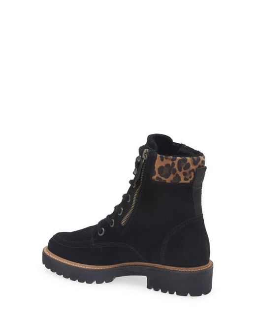 Paul Green Black Duke Leather Lace-Up Boot