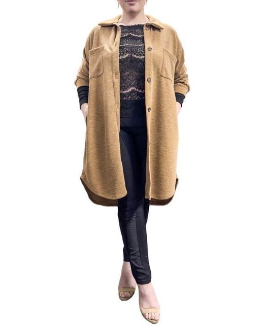 Standards & Practices Black Button Front Knit Shirt Jacket