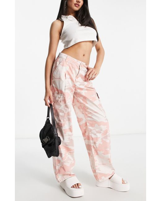 Pink High Waist Cargo Trousers With Chain | TALLY WEiJL Online Shop