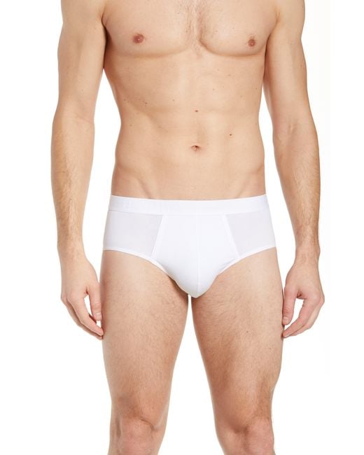 Hanro White Cotton Essentials Cotton Brief for men