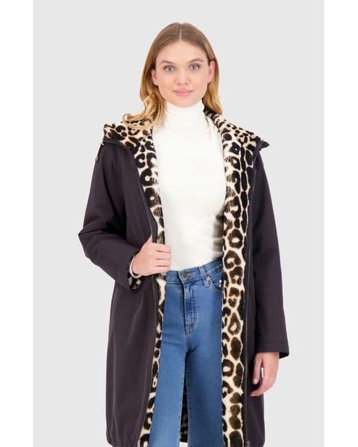 Gorski Blue Shearling Lamb Parka Reversible To Nylon