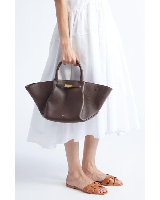 DeMellier London Brown New York Leather East/West Midi Tote