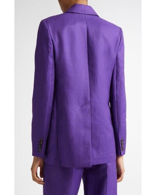 Max Mara Guglia Linen Blazer in Purple | Lyst Max Mara Guglia Linen Blazer in Purple | Lyst
