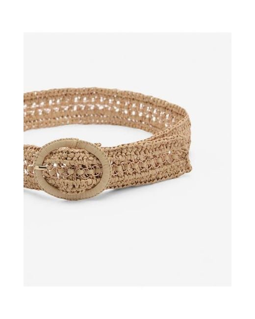 Mango Brown Woven Raffia Belt