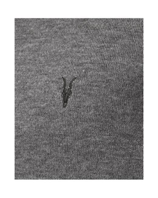 AllSaints Gray Kilburn Funnel Neck Wool Blend Quarter Zip Sweater for men