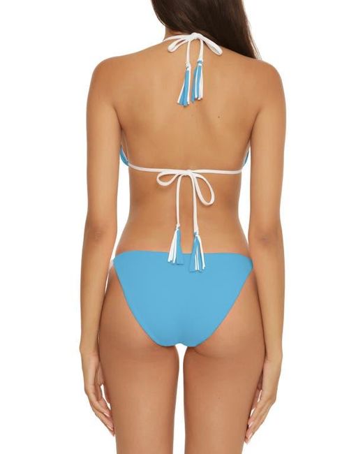 Becca Blue Modern Reversible Rib Triangle Bikini Top