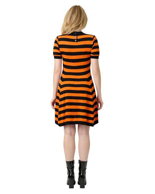 Smak Parlour Orange Heart Cutout Flare Dress