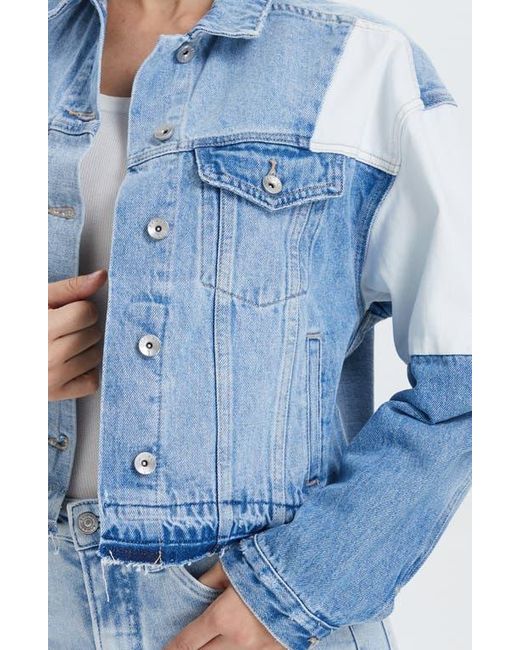 Bayeas Blue Patchwork Denim Jacket