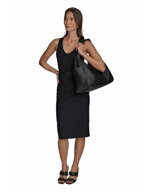 Donna Karan Black Chiffon Satchel