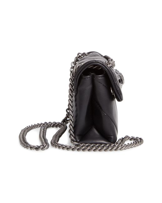 Kurt Geiger Black Mini Kensington Quilted Leather Crossbody Bag