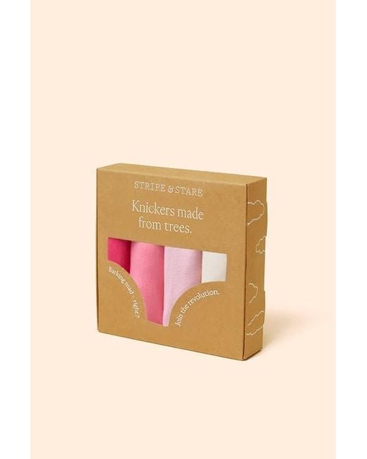 Stripe & Stare Pink Original Knicker Four Pack