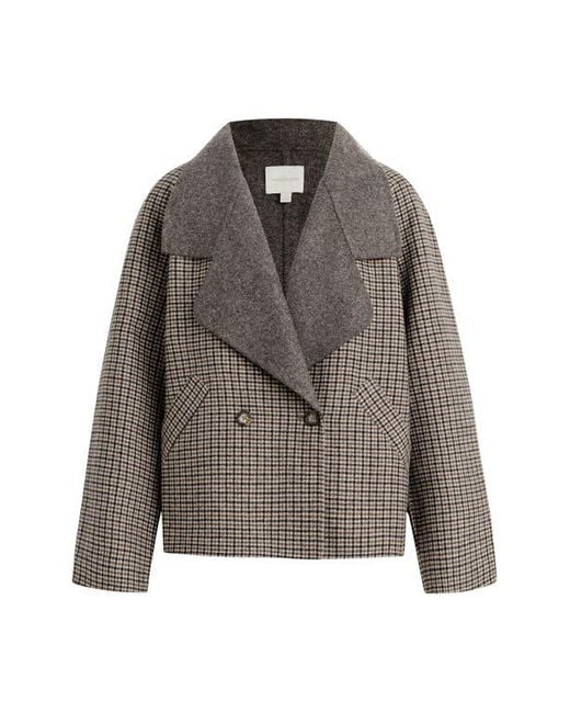 FAVORITE DAUGHTER Brown The Cameron Houndstooth Wool Blend Coat