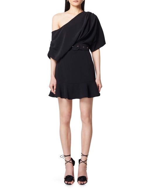 Elliatt Black Vigo One-shoulder Belted Minidress
