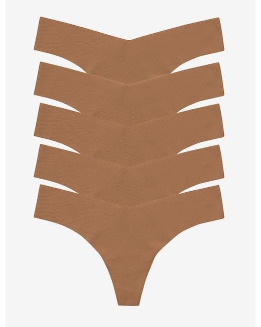 Commando Brown Classic Solid Thong 5-Pack