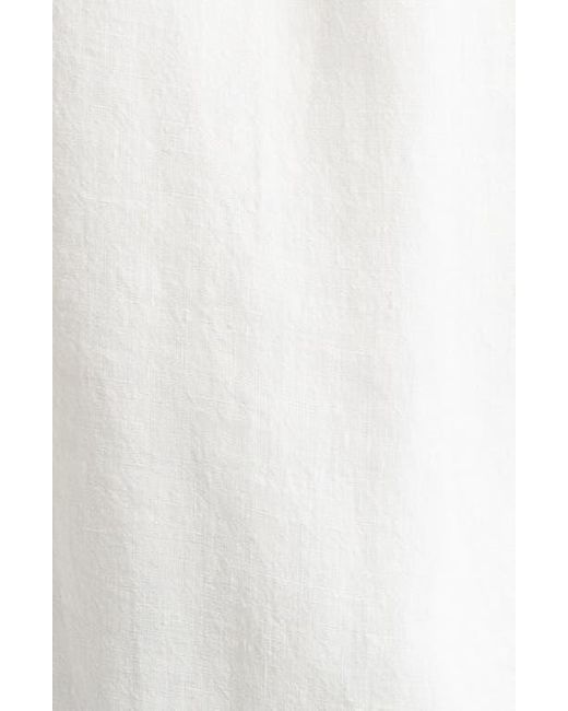 Beams Plus White Linen Chambray Button-Down Shirt for men