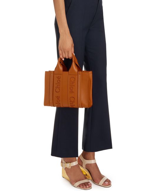 Chloé Orange Small Woody Leather Tote