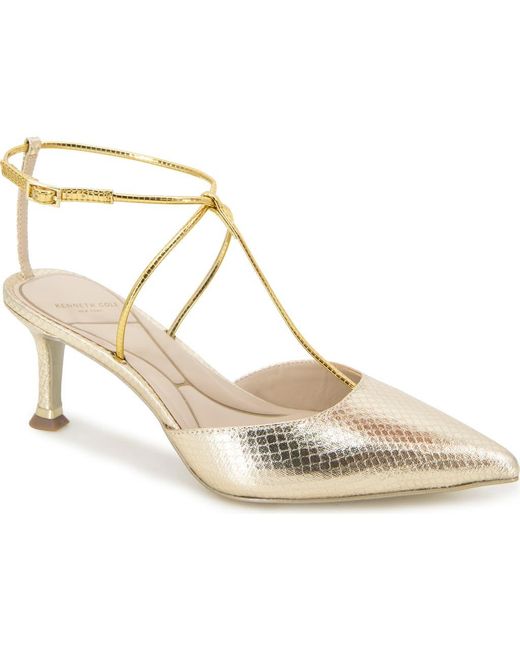 Kenneth Cole Metallic Umi Snakeskin Embossed Pointed Toe Pump
