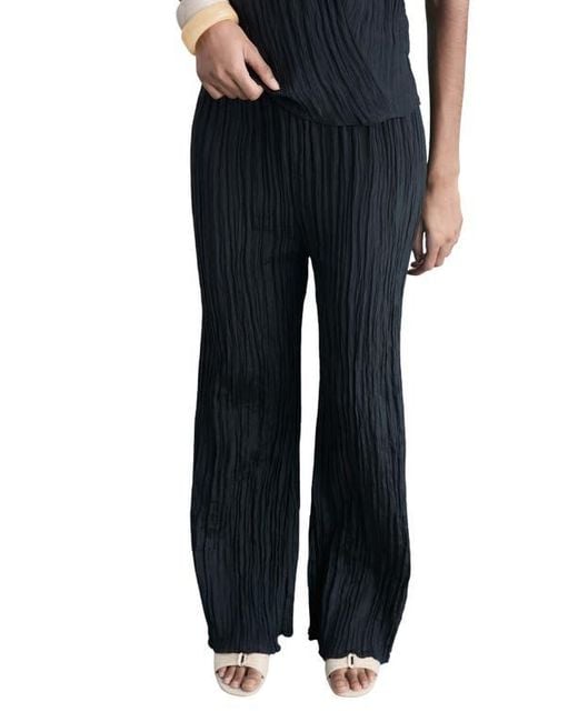 Mango Black Pleated Straight Leg Pants