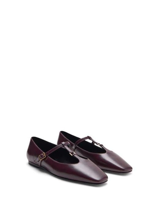 Mango White T-Strap Flat