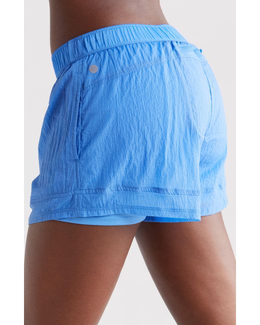 Zella Blue Expression Double Sheer Shorts