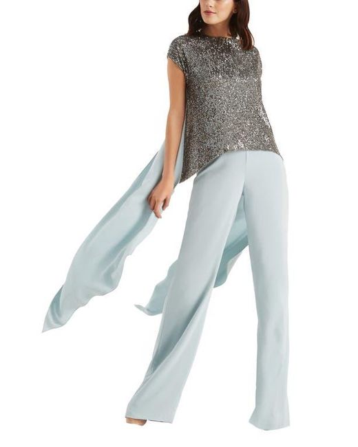 Sachin & Babi Blue Marie Sequin High/Low Blouse