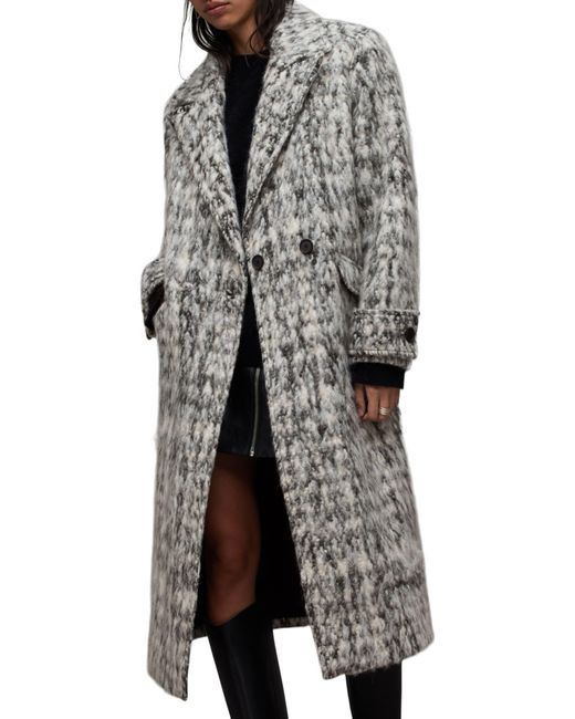 AllSaints Black Mablex Longline Coat