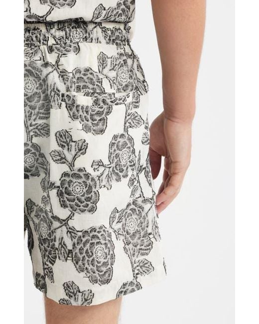 RIZORT White Nathan Floral Drawstring Shorts for men
