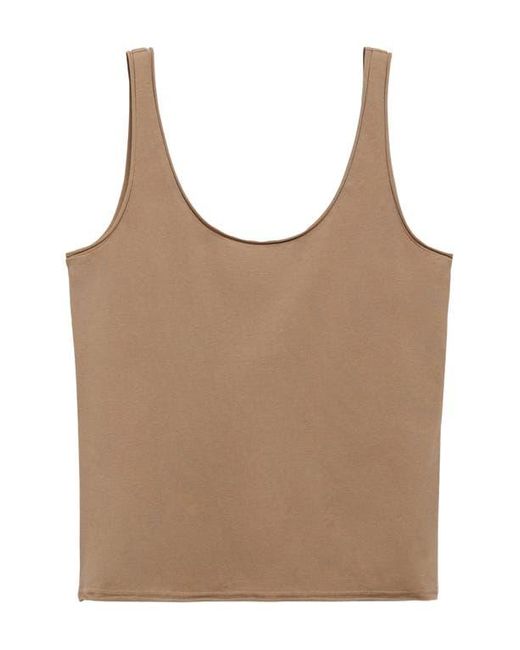 Mango Brown Stretch Cotton Tank