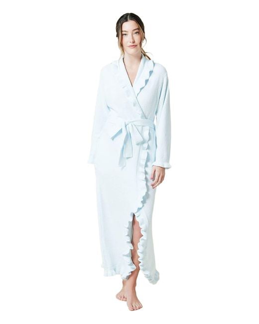 Softies White Ruffle Chenille Robe