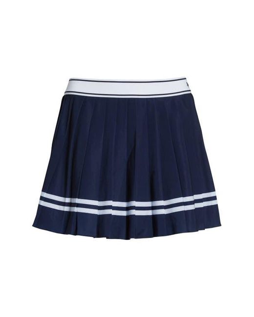 Sporty & Rich Blue Italic Logo Pleated Skort