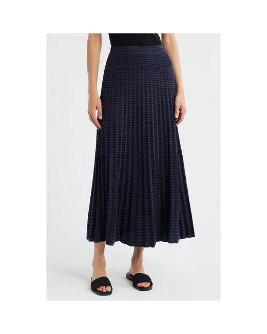 Rag & Bone Blue Eloise Stripe Pleated Skirt