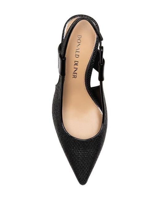 Donald J Pliner Black Elliemay Pointed Toe Slingback Pump