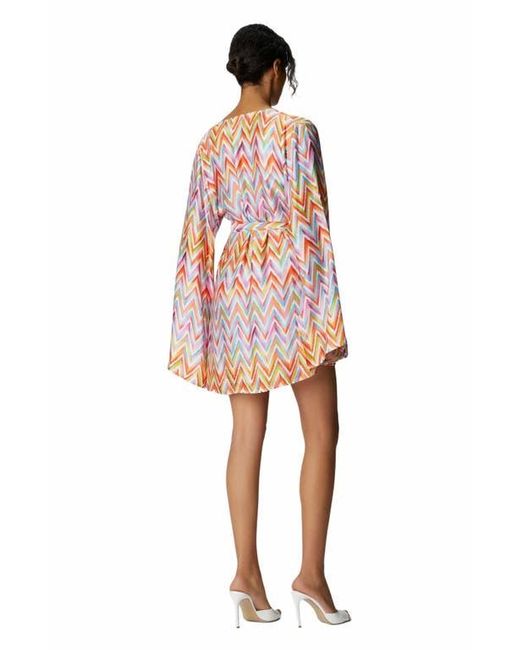 Missoni Red Short Kimono With Printed Twill Belt