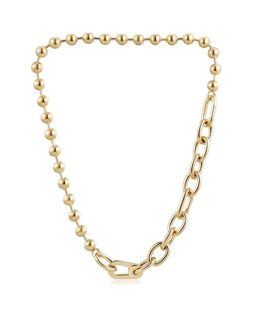 Jane Basch Metallic Bead & Link Necklace
