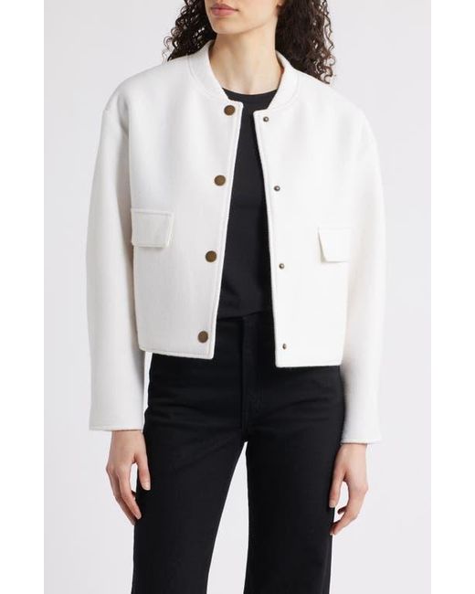Bernardo White Felt Crop Jacket