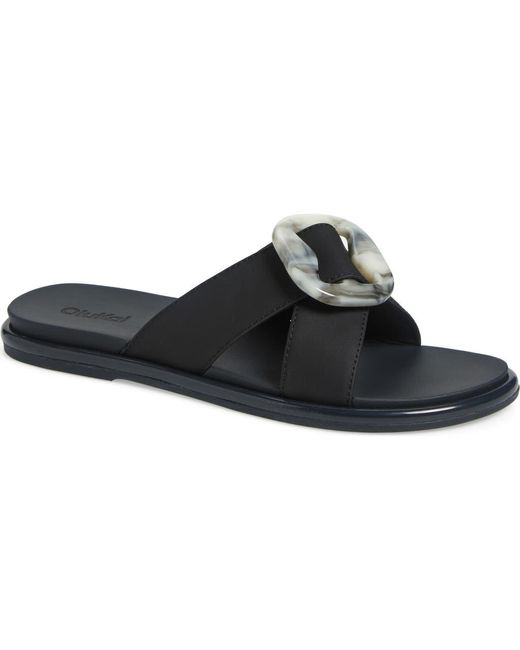 Olukai Black La'I Slide Sandal
