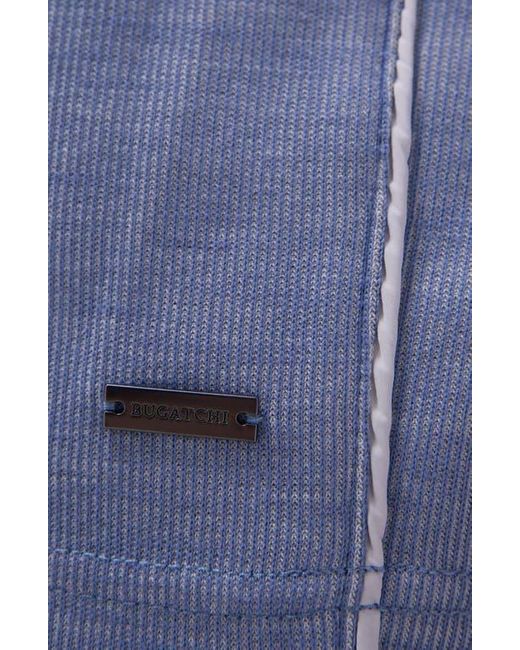 Bugatchi Blue Quarter Zip Performance Pullover for men