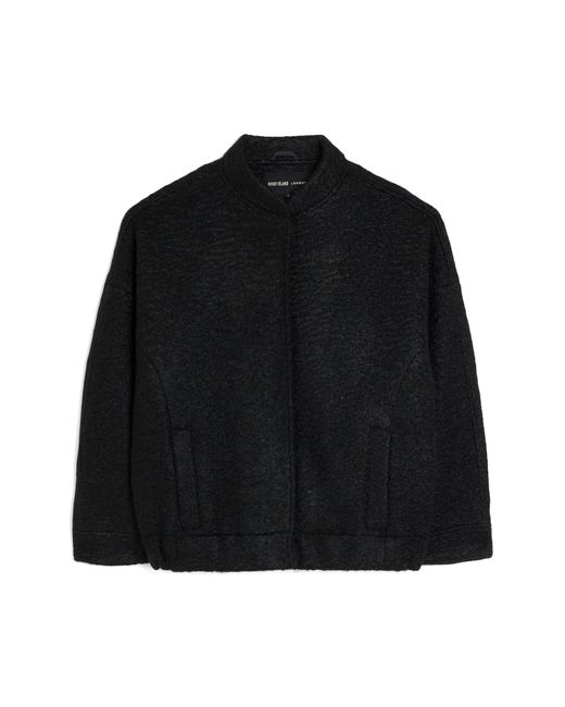 River Island Black Oversize Textured Bomber Jacket