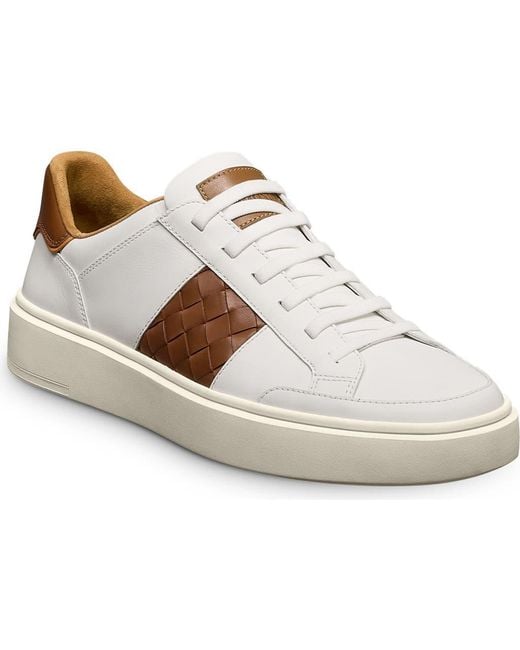 Allen Edmonds White Oliver Woven Panel Sneaker for men